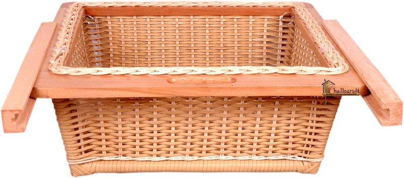 Cane ji Helllocraft wicker basket 22x20x8 (Fungus free & Long life Baskets) Wooden, Plastic Fruit & Vegetable Basket(Beige)