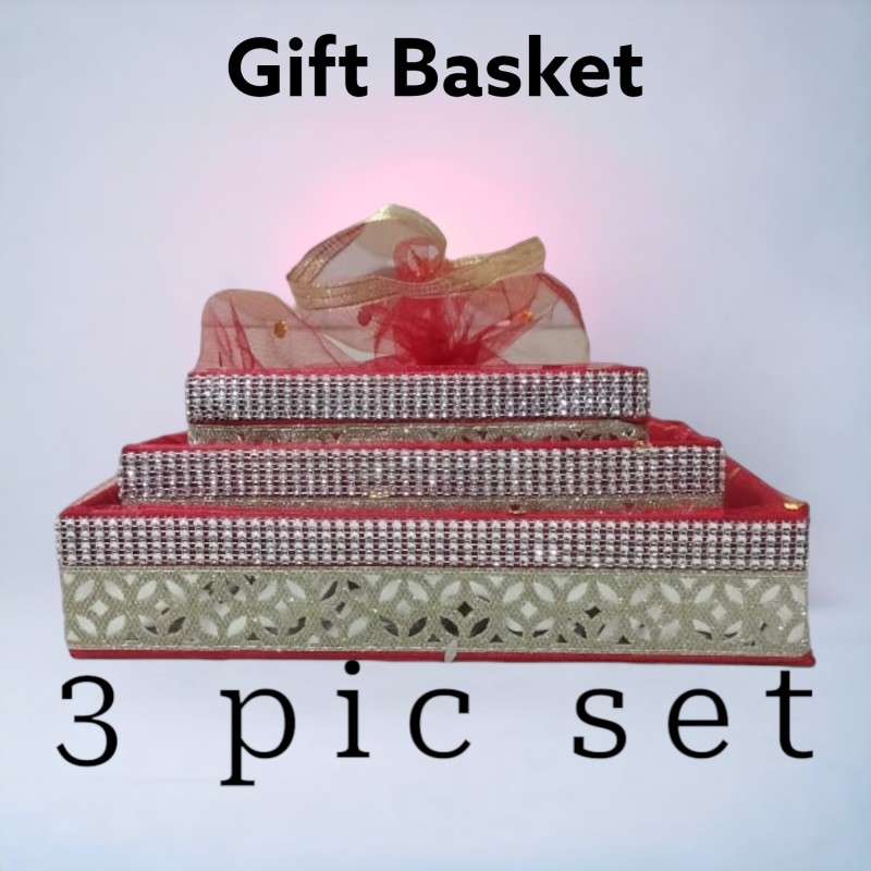 AS enterprises Gifting basket | For Every occasion Wooden Fruit & Vegetable Basket(Red)