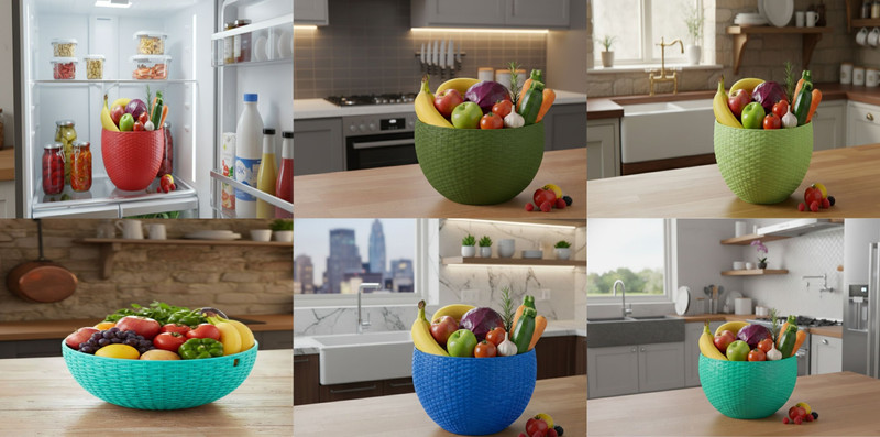 Bluevista Multi SmartKitchen Basket Plastic Fruit & Vegetable Basket(Multicolor)