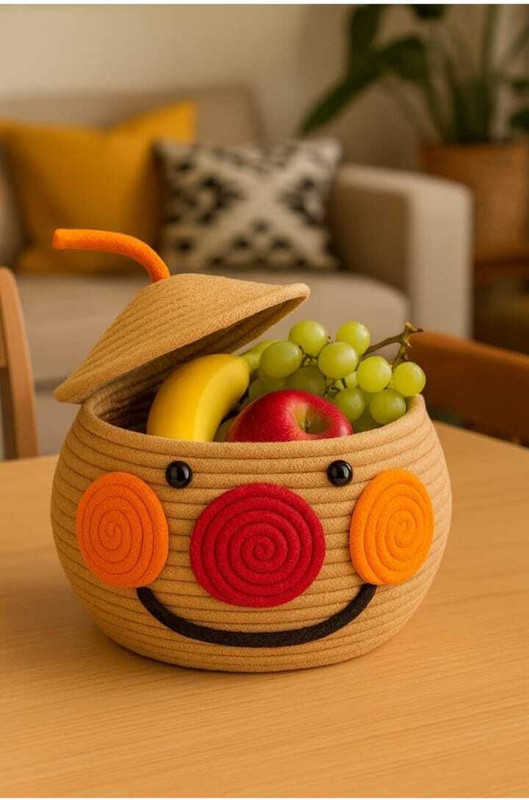 Umar Textiles New matka Cotton Fruit & Vegetable Basket(Brown)