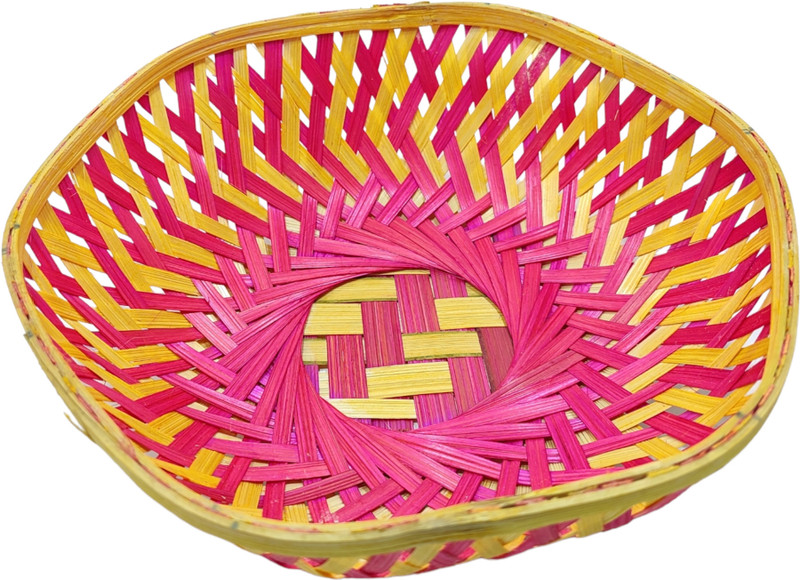MBA TOKRI VALA Handmade Asam Bamboo Basket For Vegitables & Gift Purpose Bamboo Fruit & Vegetable Basket(Multicolor)