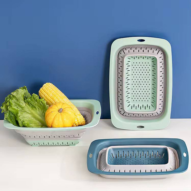 outfithood Silicon foldable vegetable fruit Wash tray basket1 Plastic, Silicone Fruit & Vegetable Basket(Multicolor)