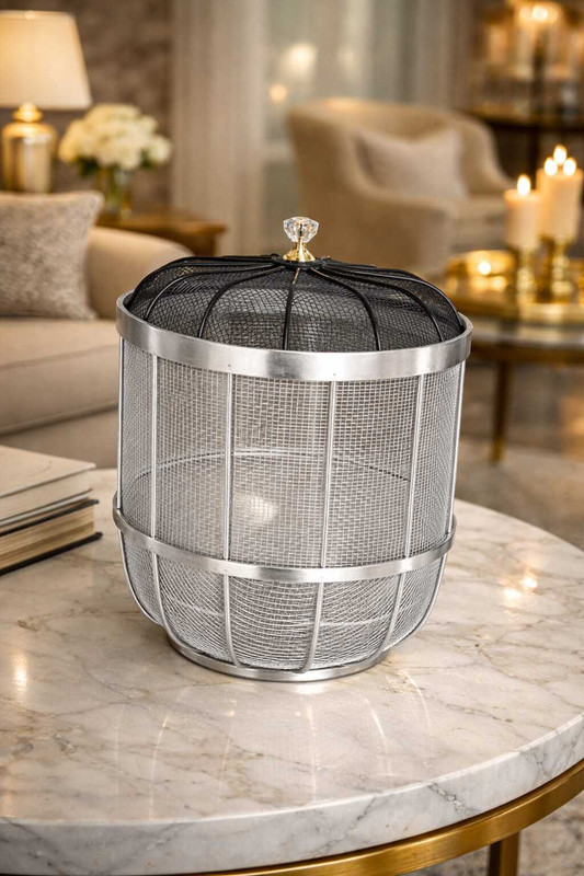 Faizan Handicrafts Iron Fruit Basket Modern Insect-Free Metal Fruit Basket/Bowl Storage Basket(Pack of 1)
