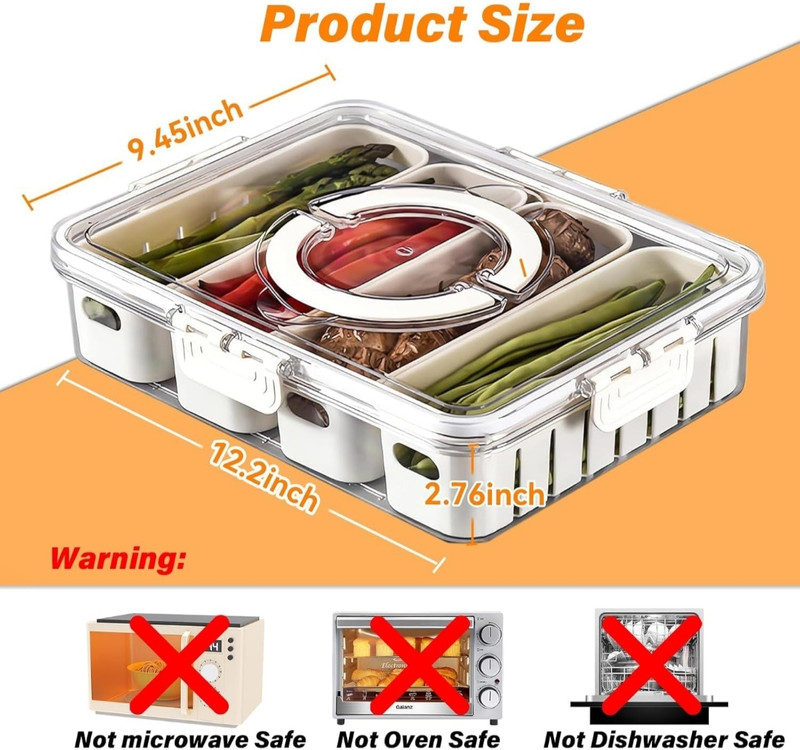 THE Impala FridgeMate 4-in-1 Container Plastic Fruit & Vegetable Basket(Clear)