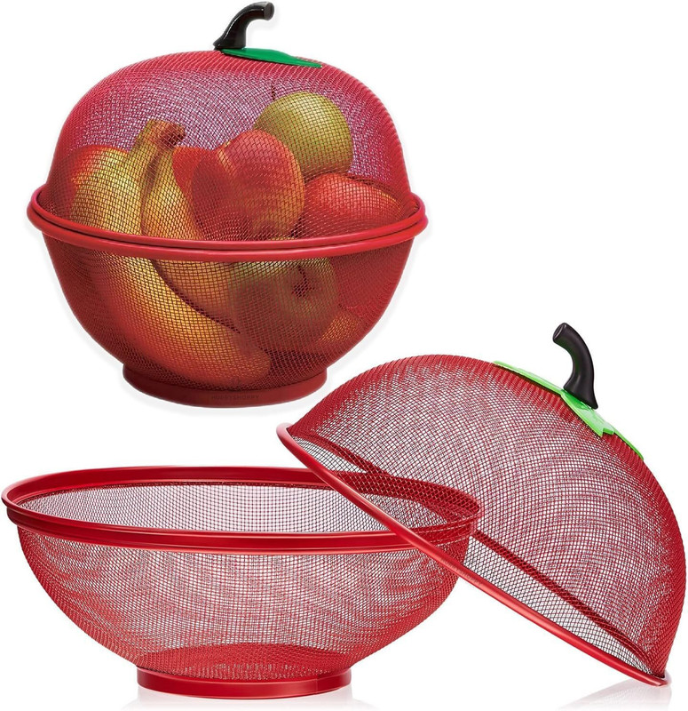 Navela Apple Delight Fruit Basket Stainless Steel Fruit & Vegetable Basket(Red)