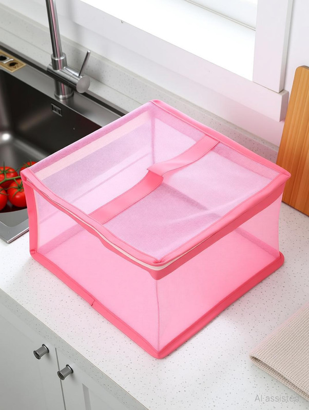 HANZO ENTERPRISES Plastic Fruit & Vegetable Storage Basket with Net Cover Plastic Nylon Fruit & Vegetable Basket(Multicolor)
