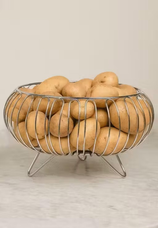 Wiretail A FRUIT BASKRT POTATO , ONION , TOMATO STAND PACK OF 1 Stainless Steel Fruit & Vegetable Basket(Silver)