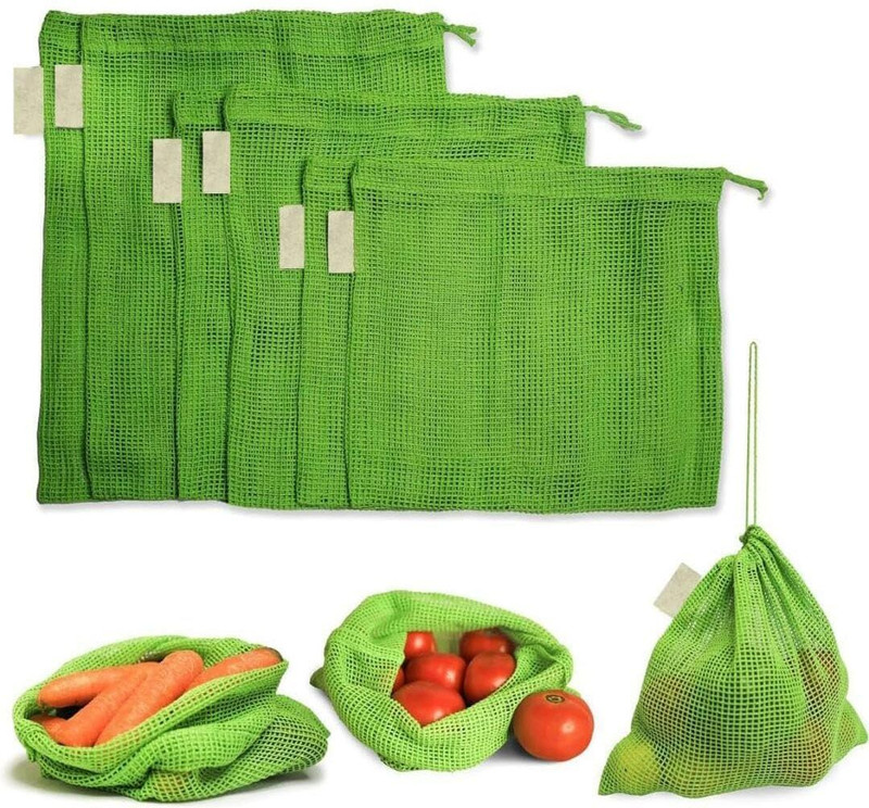 KAIDAA Vegetable bag For Fridge Pack of 6 Cotton Fruit & Vegetable Basket(Green)