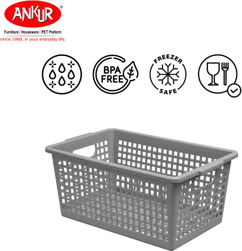 AtoZ by Ankur SMARTY Plastic Fruit & Vegetable Basket(Blue)