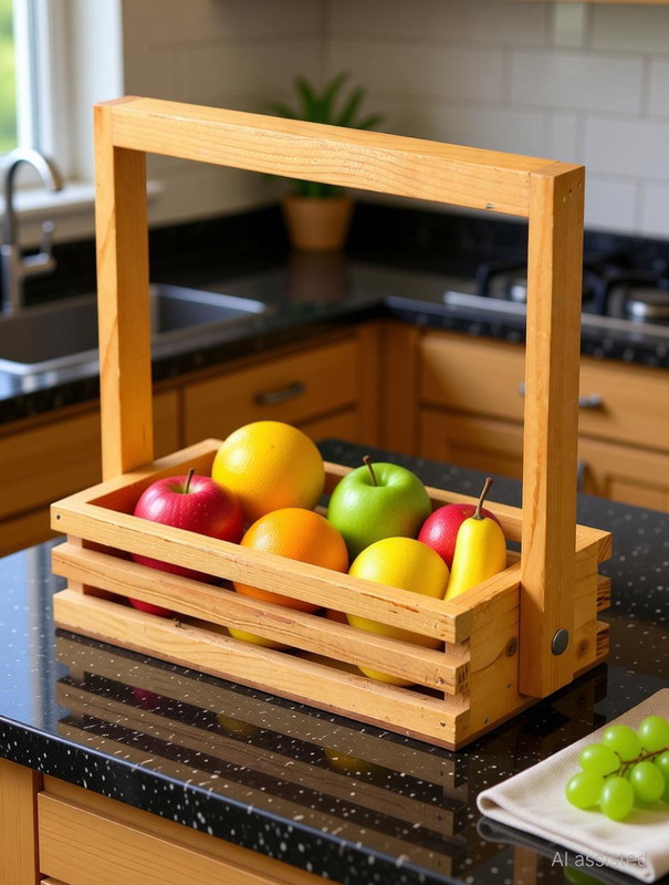 Paxidaya Wooden Fruit & Vegetable Basket(Brown)