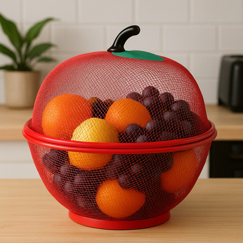 ZOJED vegetable basket Steel Fruit & Vegetable Basket(Red)