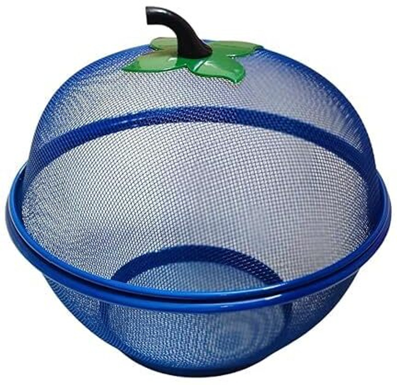 SanvScape Apple Shaped Fruit & Vegetables Basket with Lid Kitchen Storage Organizer Steel Fruit & Vegetable Basket(Yellow)