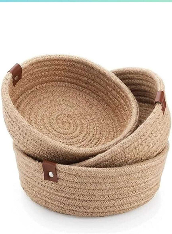 asenterprisesh Ziblink Jute Rope Storage Woven Shelf Basket, Tray, Bucket Organizer for Toys Cotton, Jute Fruit & Vegetable Basket(Beige)