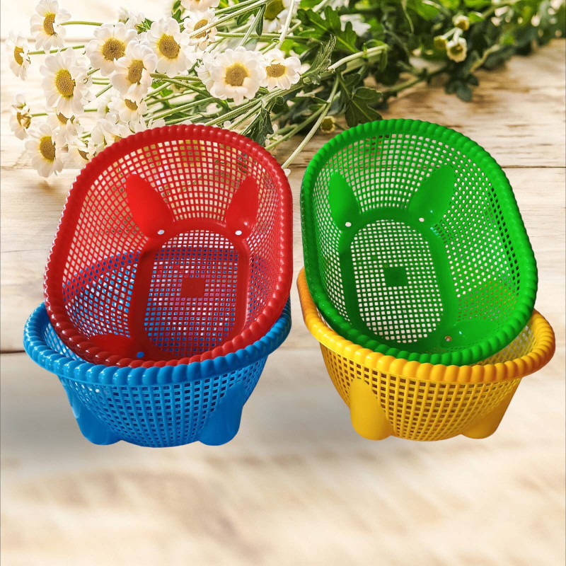 YRS Crafts Plastic Multipurpose Fruit & Vegetables Basket For Kitchen & Office Use Home Storage Basket(Pack of 4)