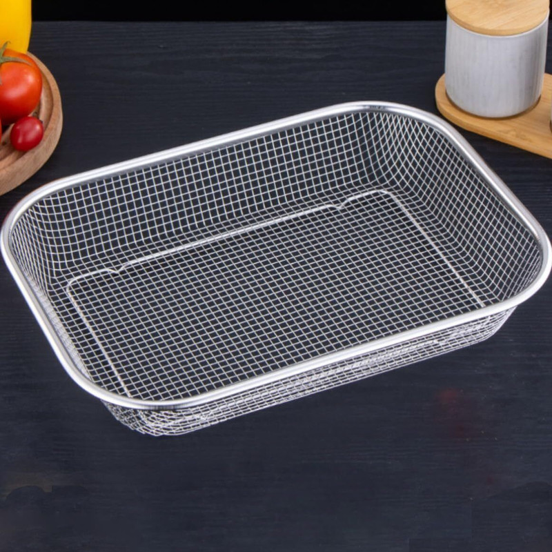 DIYAL ENTERPRISE Large Steel Strainer for Everyday Cooking Needs Steel Fruit & Vegetable Basket(Silver)
