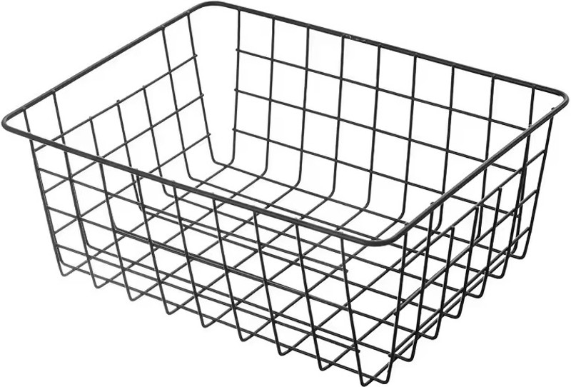 ZOLYPY 2 PCS Wire Baskets for Organizing Household Pantry Baskets Stainless Steel Fruit & Vegetable Basket(Black)