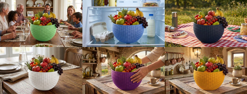 blooming furnancy Plastic Fruit & Vegetable Basket(Multicolor)