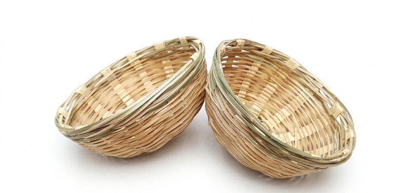 koushik eco friendly bamboo basket for kitchen storage Bamboo Fruit & Vegetable Basket(Yellow)