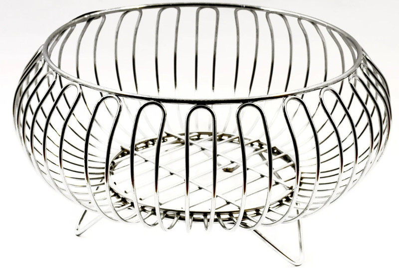 LJPGOLD Fruit Basket – Elegant Metal Wire Fruit Bowl for Kitchen & Dining Table Steel Fruit & Vegetable Basket(Silver)