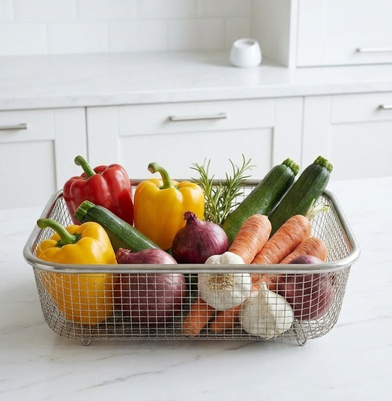 BALARAM Mesh Basket for Kitchen Stainless Steel Fruit & Vegetable Basket(Steel)