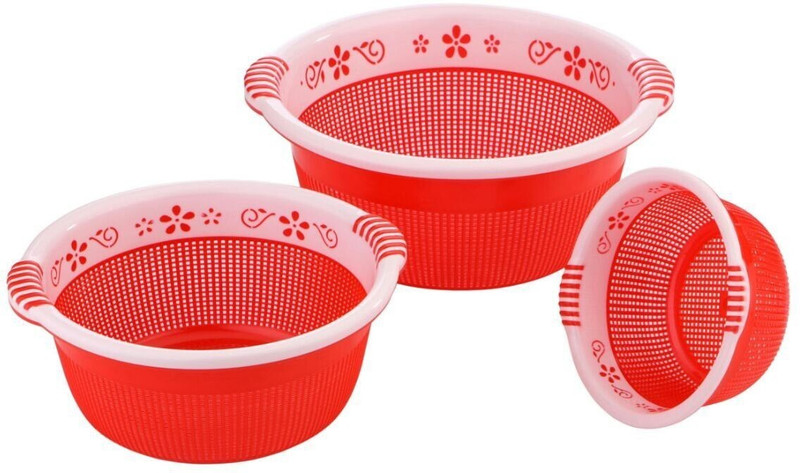 Sukhson India Plastic Fruit & Vegetable Basket(Red)