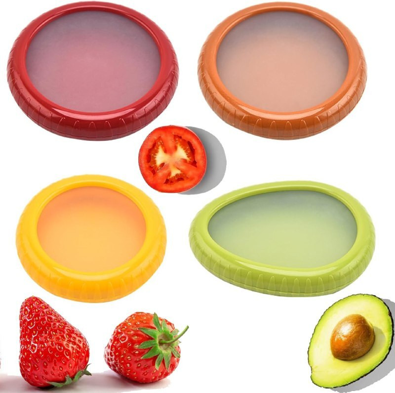 zishnav Vegetable Shaped Storage Set Reusable Savers Boxes Container for Refrigerator Plastic, Silicone Fruit & Vegetable Basket(Multicolor)