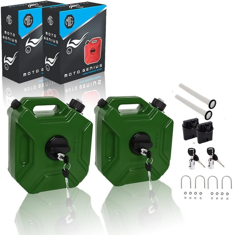 Moto Genius Universal Jerry Can With Clamp and Cap For Bike Petrol/diesel (Pack of 2) 5 L Fuel Can(For Fuel Storage)