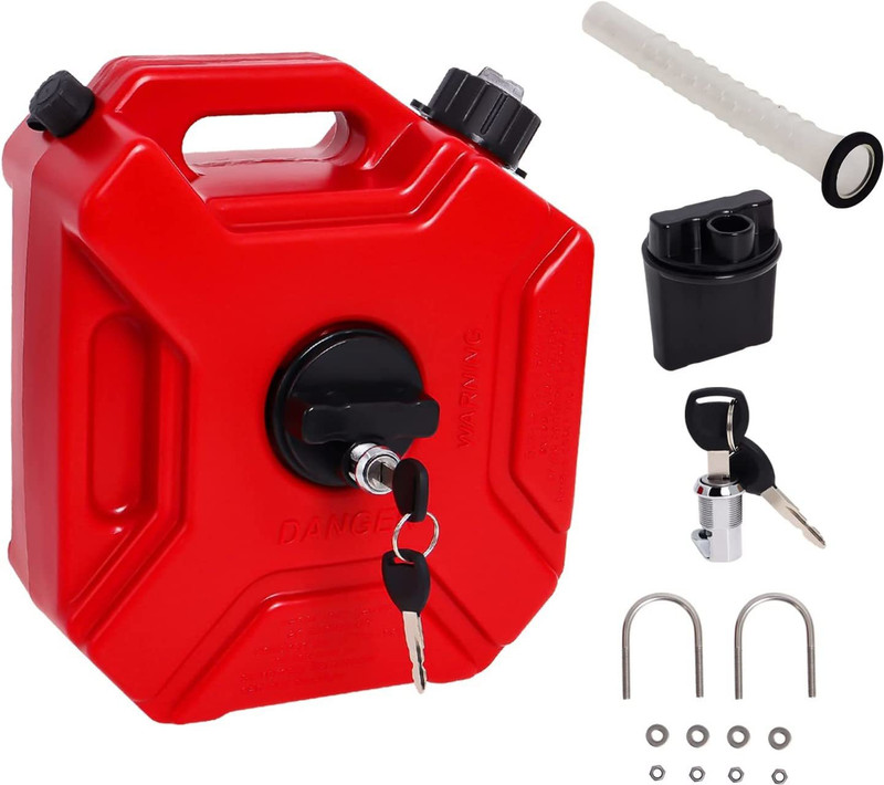 AutoPowerz 5 Liter With Lock Jerry Can Red 5 L Fuel Can(All vehicle)