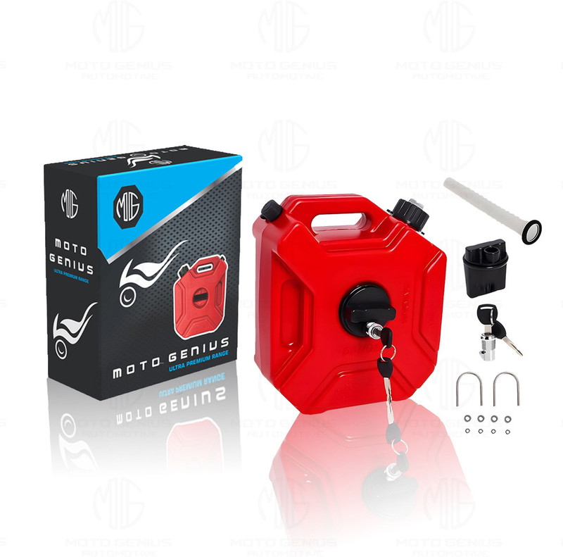 Moto Genius 5L Heavy-Duty Fuel Jerry Can for Motorcycles - Petrol/Diesel Storage Red 5 L Fuel Can(For Fuel Storage)