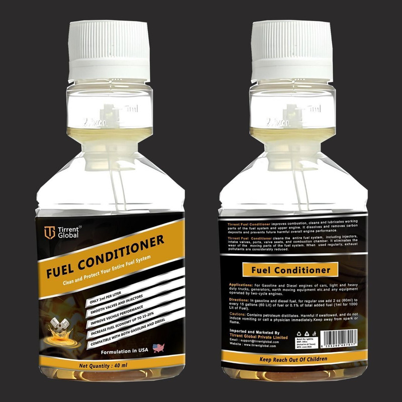 Tirrent Global Tirrent Fuel Conditioner | Fuel Additive for Cars & Bikes | Fuel Injector Cleaner(40 ml)