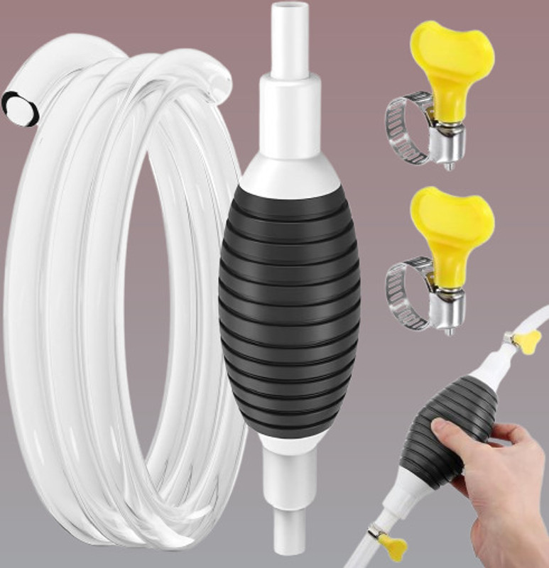 juggaris Hand Pump for Fuel Transfer works with Petrol, Diesel, and Water Plastic Funnel(Black, White, Pack of 1)
