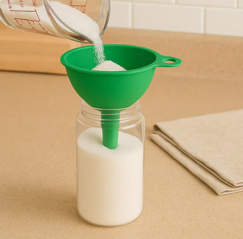 Advik Food-Grade Silicone Funnel: Safe & Easy Transfer for Liquids & Grains Silicone Funnel(Green, Pack of 1)