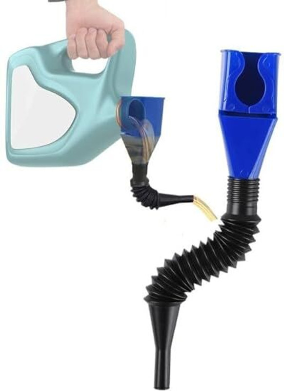 WAKTORO Flexible Draining Oil Snap ,Spill Free, Long Neck Flex Plastic Funnel Plastic Funnel(Multicolor, Pack of 1)