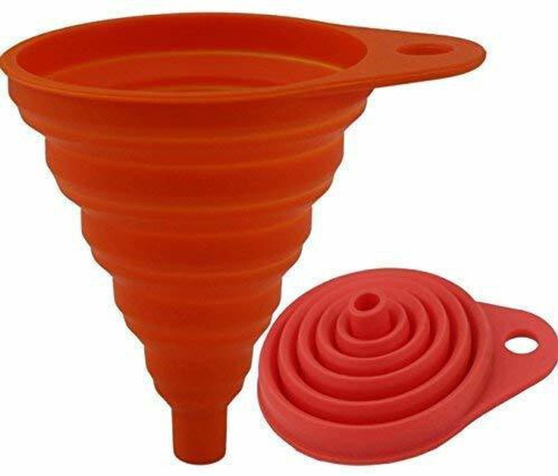 VYOM ENTERPRISES Foldable Silicone Funnel for Kitchen Use Silicone Funnel(Multicolor, Pack of 1)