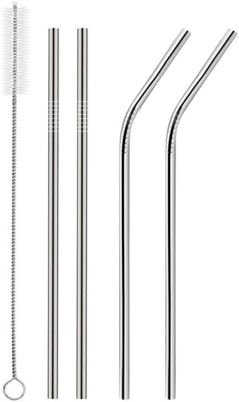 DEE Sons Stainless Steel Metal Straws | Reusable Drinking Straws - Set of 4 Stainless Steel Funnel Set(White, Pack of 4)