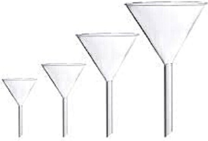 Salco Glass Funnel for Laboratory Use Borosilicate Glassware Bottle Hot Oil or Liquid Chemicals Solutions Pack of 1 (100mm Dia.) Borosilicate Glass Funnel(Clear, Pack of 1)