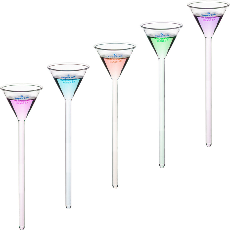 Supertek for Laboratory Use Borosilicate Glass Funnel Set(White, Pack of 10)