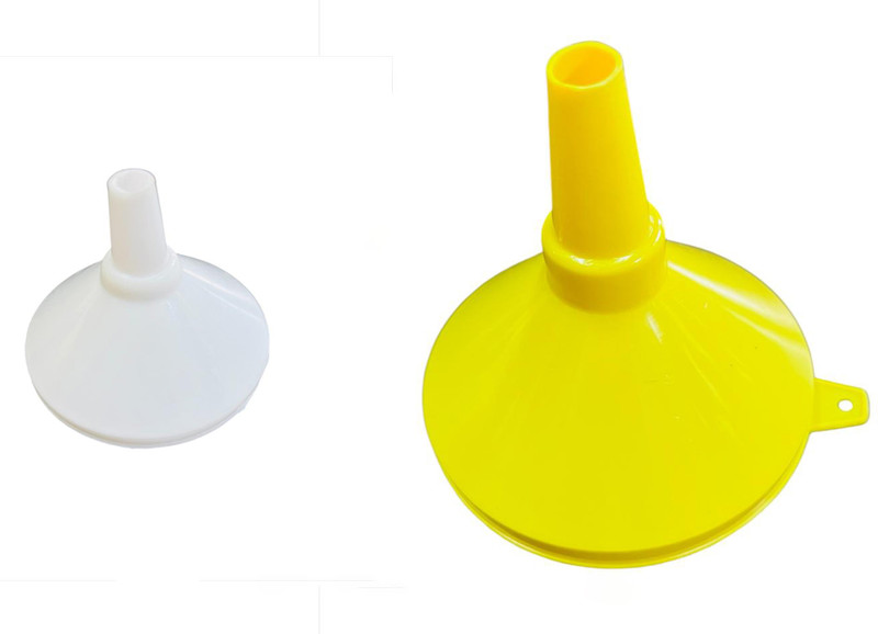 ZAILAND Kitchen Funnel Set|Plastic Funnels for Filling Water,Liquid&powder Plastic Funnel Set(Yellow, White, Pack of 2)