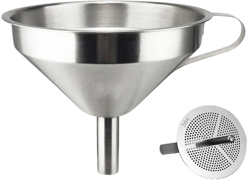 Zwerlin Multipurpose Stainless Steel Funnel with Removable Strainer for Liquid Transfer Stainless Steel Funnel(Silver, Pack of 1)