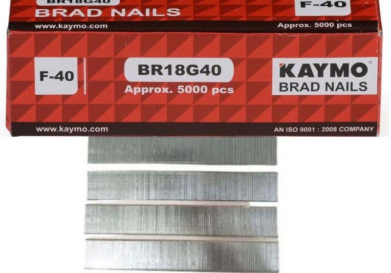 KAYMO BR18G40 Pneumatic Brad Nails F-40mm, Galvanized Finish Nails 5000 Pieces Pneumatic  Nailer(18 gauge)