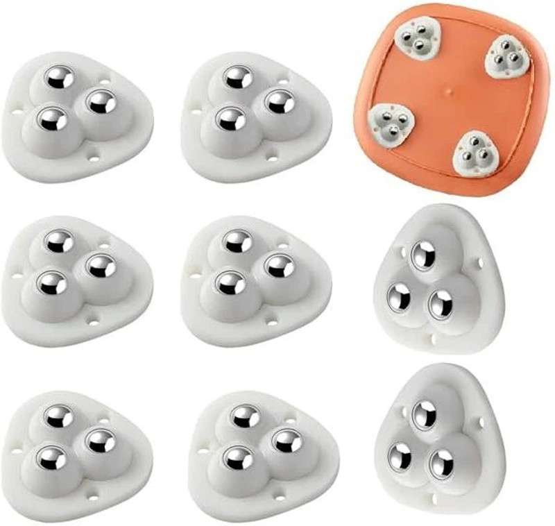 HGC Triangle Caster Wheel – White Furniture Wheels for Cabinet/Trolley (Set of 8) Appliance Furniture Caster(Pack of8)