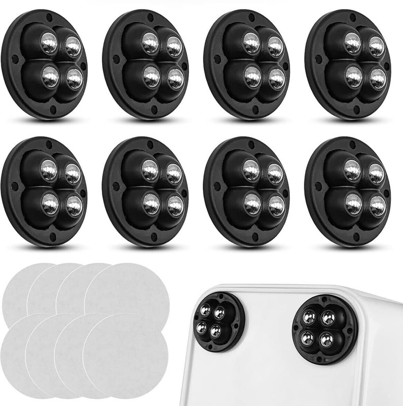 Kapirajshopee 4 Ball Black Caster Wheel 360° Rotating Furniture Trolley Wheels (Set of 8) Appliance Furniture Caster(Pack of8)