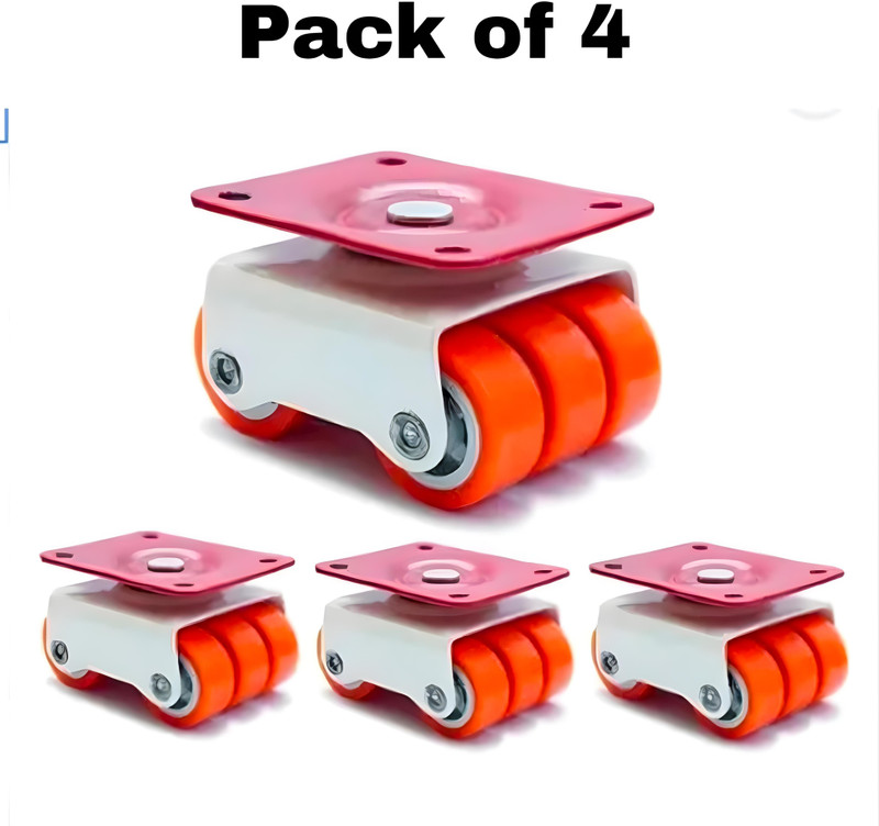 NXG 6 WHEELS MOVABLE ORANGE SET Appliance Furniture Caster(Pack of4)