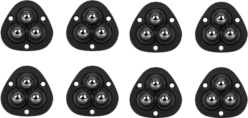 HGC Triangle Caster Wheel Black Furniture Wheels for Racks, Trolleys (Set of 8) Appliance Furniture Caster(Pack of8)