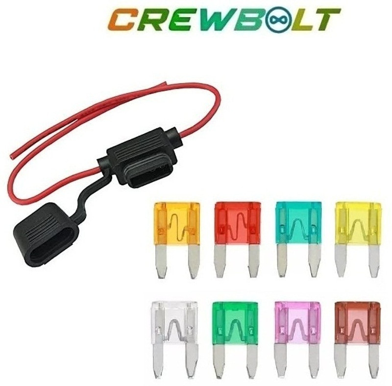Crewbolt Regular Mini Blade Fuse 20 AMP Electrical Automotive Fuse With Holder Fuse Replacement Kit(10Pieces)