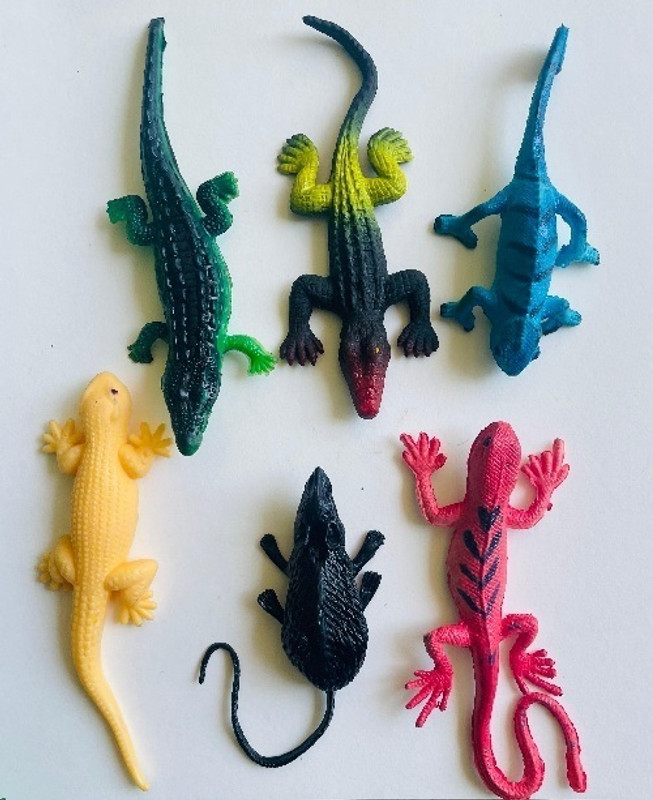 VEDY animal toys rubber rat, cockroach,crocodile, lizard, spider gang (set of 10) gang toys Gag Toy(Multicolor)