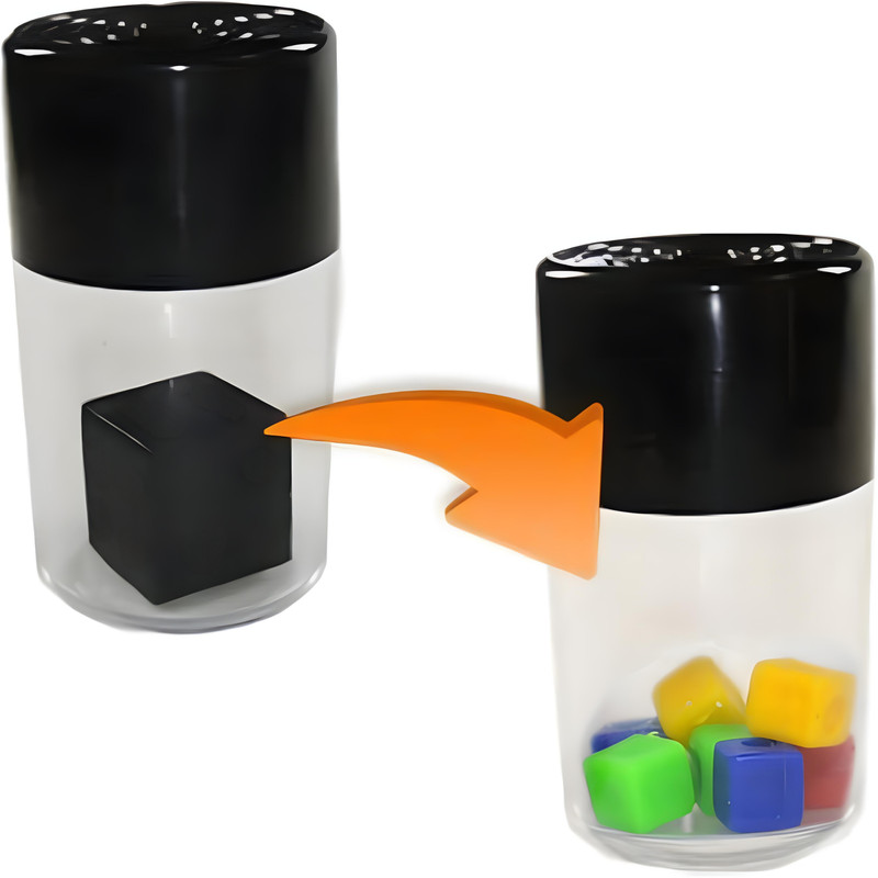 MYSTIFY MAGIK Color-Changing Crazy Cube Atomizer/Cube Transformation Magic Trick | Big Black Cube Explodes into 8 Colorful Cubes Gag Toy(Multicolor)
