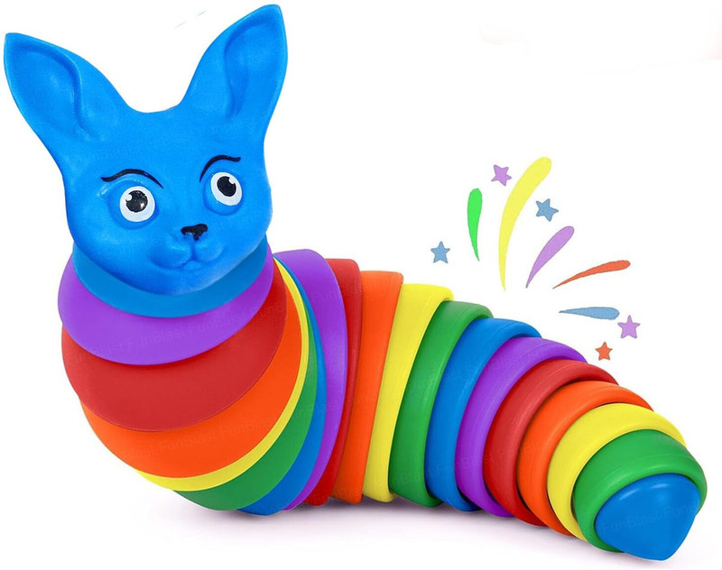 FunBlast Kids Toy - Small Slug Fidget Toys, Baby Toys, Clicky Sound Making Toy Baby Musical Toy Gag Toy(Multicolor)