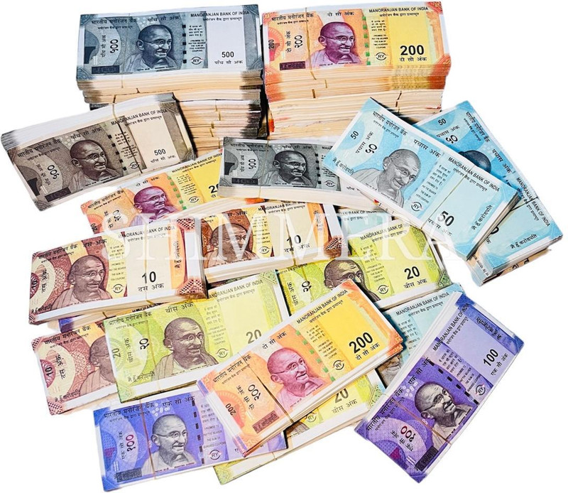 Zinnia Fake Notes (600 Nots) 10,20,50,100,200,500 Playing Learn Skills Fake Money Fidget Toy Gag Toy(Multicolor)