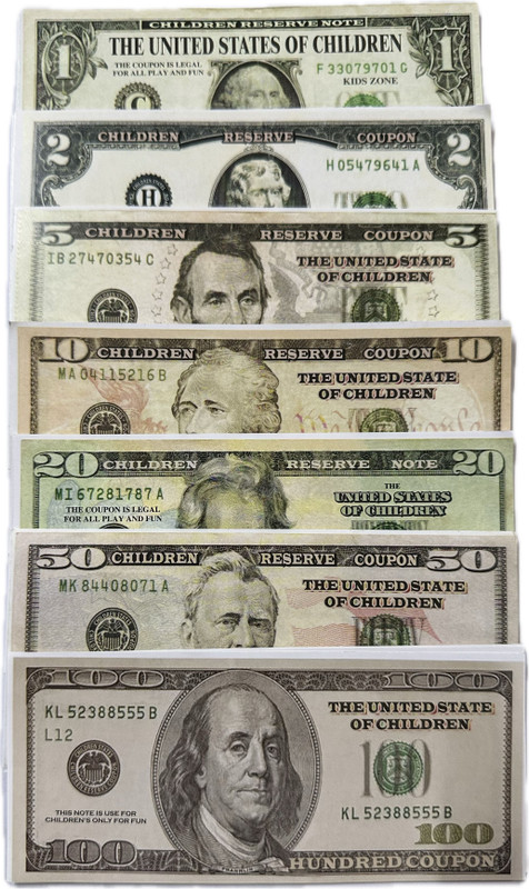 PTCMart Note 20 Dollar Churan Wale Note Dollar Fake Dummy Currency for Kids pack of 100 gag toy Gag Toy